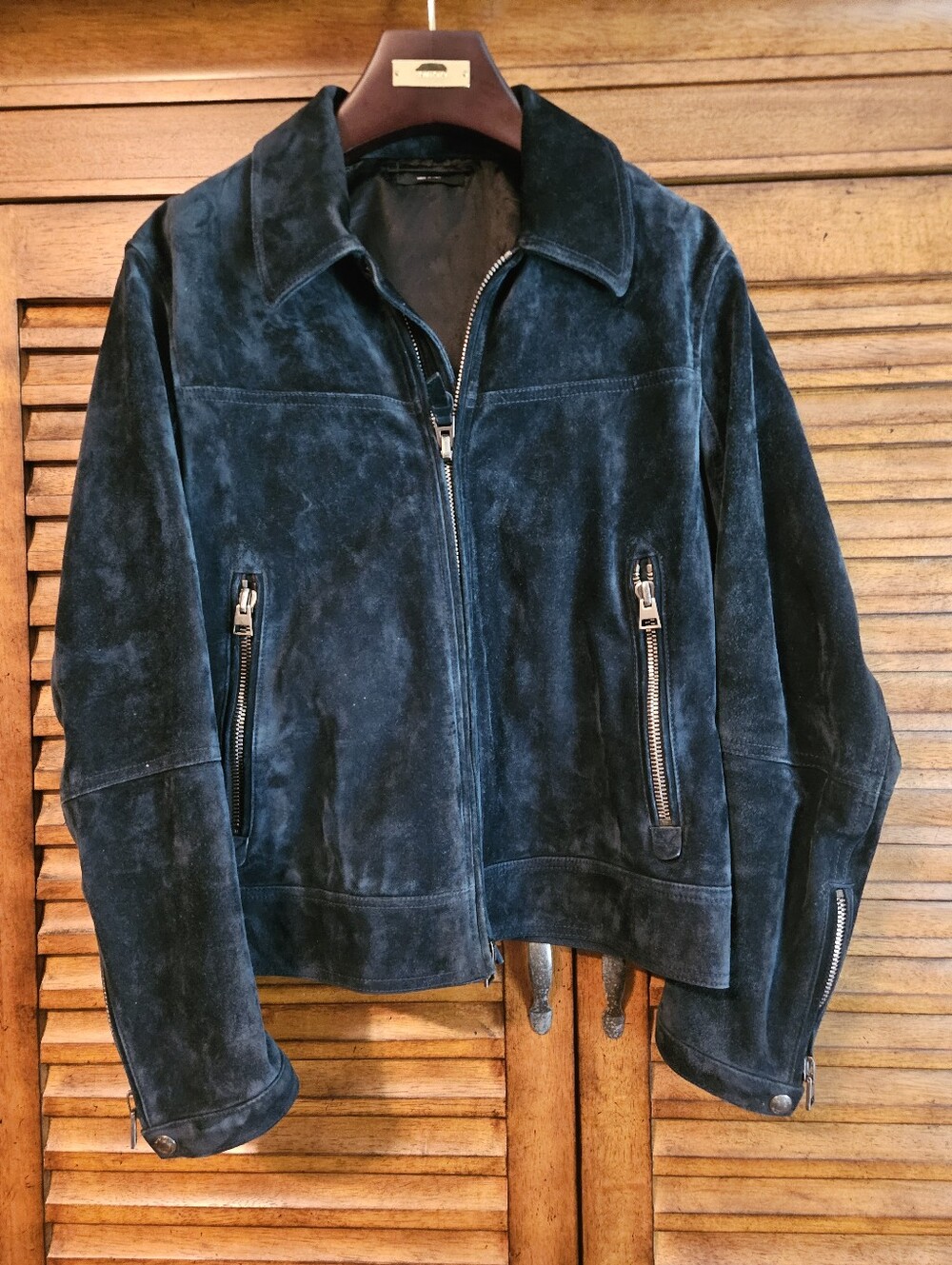TOM FORD RARE Men's Suede Jacket in Dark Teal